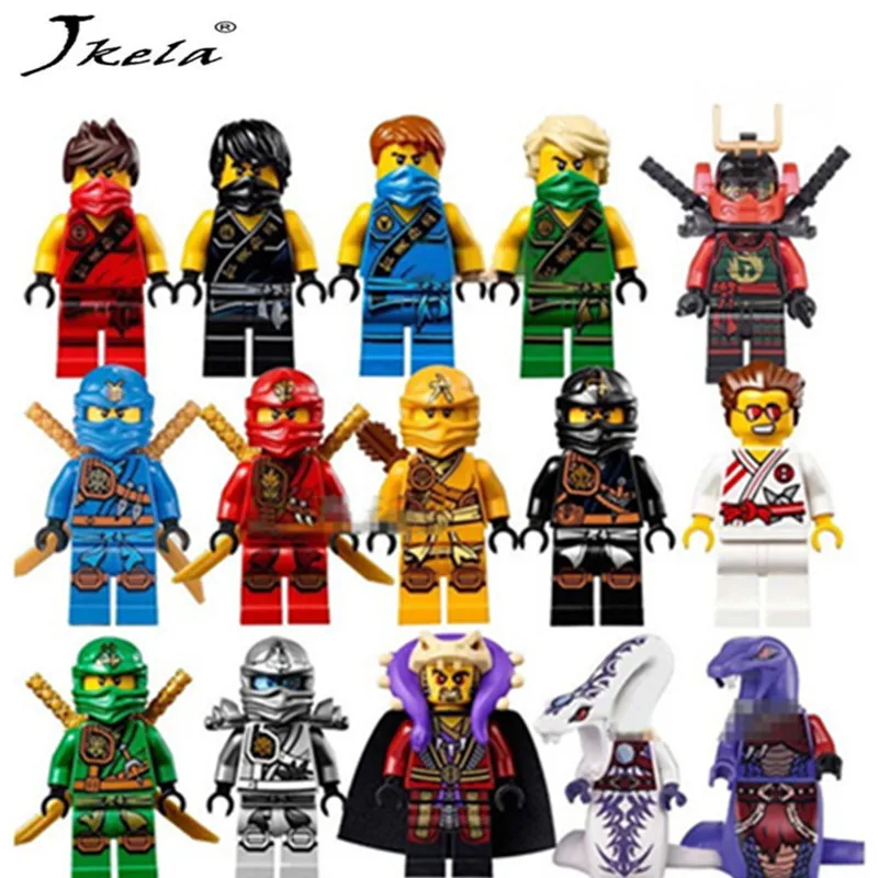 

[Hot] 15pcs/Lot Compatible NinjagoINGly Cole Kai Jay Lloyd Nya Skylor Zane Pythor Chen Building Blocks Ninja Toys