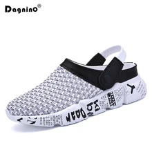 DAGNINO/Новые летние мужские сандалии; дышащие сетчатые шлепанцы с подсветкой; мужская пляжная обувь для улицы; тапочки для отдыха; большие размеры 39-46