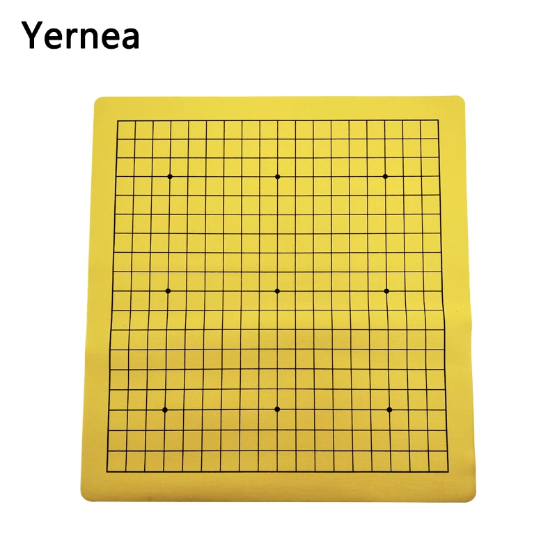 Yernea Go Game Chess board One Side Weiqi Chessboard Synthetic Leather Flannelette Checkerboard 19 Line Road Chess Games