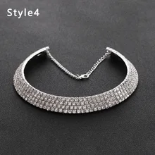 1 шт., модное женское ожерелье в стиле панк с кристаллами, полностью Стразы, воротник, чокеры, свадебные ювелирные изделия для рождественской вечеринки, новинка, brincos, Прямая поставка