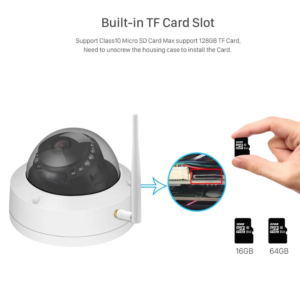 HD 720P 1080P IP WIFI камера 32 Гб SD карта ИК 20 м ночного видения объектив 3 6 мм 1 0 МП 2