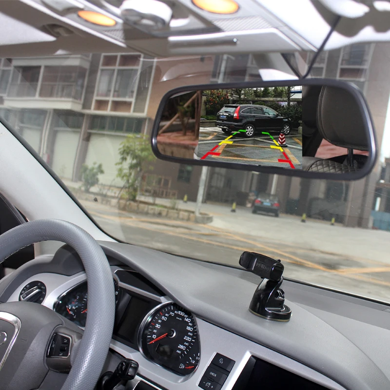 Online Monitor de espejo automático Sinairyu sistema de asistencia para aparcar el coche 5 pulgadas HD 800*480 TFT LCD Monitor de coche con cámara de visión trasera CCD HD