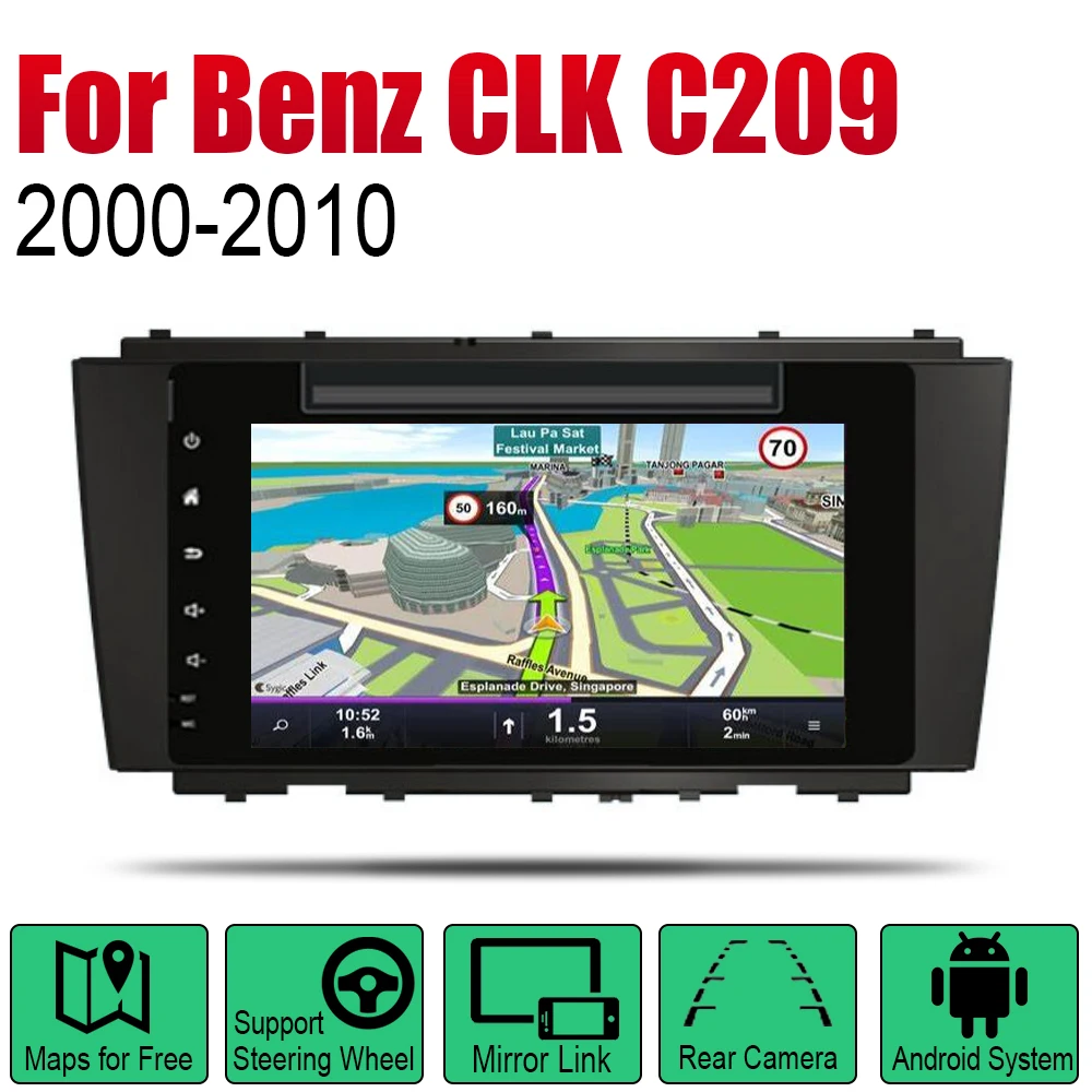 Sale Android 2 Din Auto Radio DVD For Mercedes Benz CLK Class C209 A209 2000~2010 NTG Car Multimedia Player GPS Navigation System 0