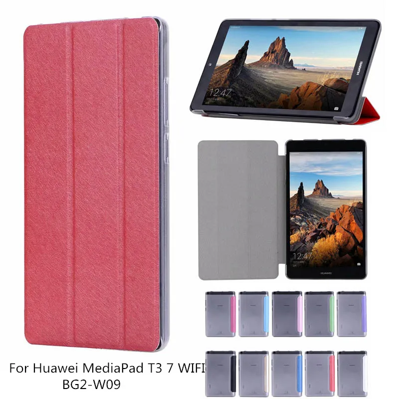 

Slim Folding Case cover For Huawei MediaPad T3 7 WIFI BG2-W09 Flip Cover For Huawei MediaPad T3 7.0 Wifi 7-inch tablet cover