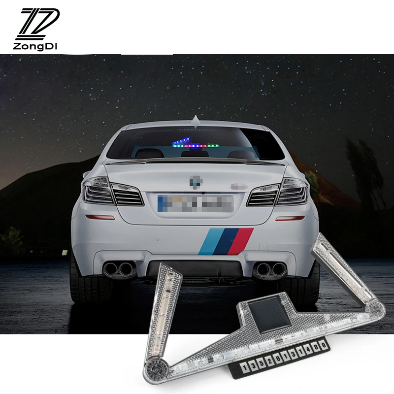 

ZD Car Rear Windshild Solar Strobe LED Light For Citroen C5 C4 C3 Mini Cooper Opel Astra H G J Vectra C Saab With Parking Number
