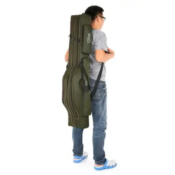 

Portable fishing storage bag Portable folding canvas carrier for tools Equipment bag for mixed cane tackle Three layers 120cm #8