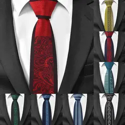 Модные Узкие галстуки для шеи для мужчин повседневные Костюмы галстук Gravatas синий мужской s Галстуки для деловых свадеб 6 см ширина тонкие