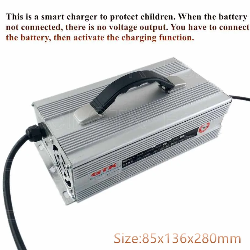 GTK Quick charge 48v 10A smart charger 16s 58.4v 52v lifepo4 charger DC for 48v 20ah 48v 30ah 40ah electric vehicles bike Alloy (5)