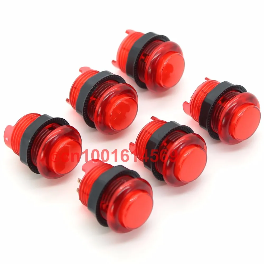 

Free Shipping! New Reyann 6Pcs/lot 5V LED Illuminated Arcade Round LED Push Button For Arcade Raspberry Pi 2 Project DIY - Red