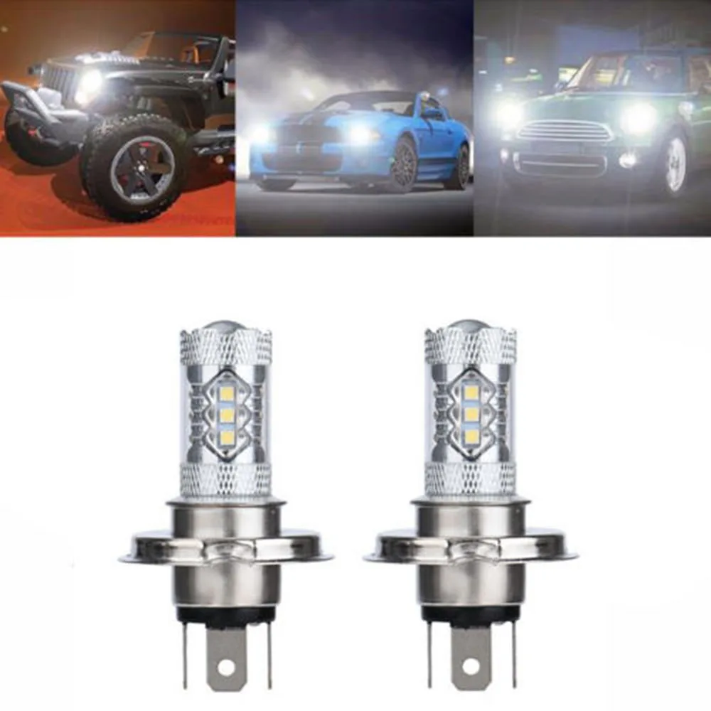 

2Pcs 80W H4 9003 HB2 LED Fog Light Bulb 1500LM High Low Beam Headlight Helpful Perfect As Signal Brake Parking Fog Lights, etc
