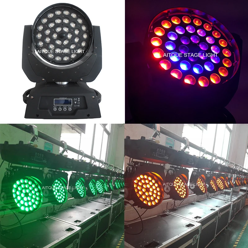 Сценический светильник ing china lyre wash dmx 4 шт. светодиодный двигающийся 36x15 Вт rgbwa zoom