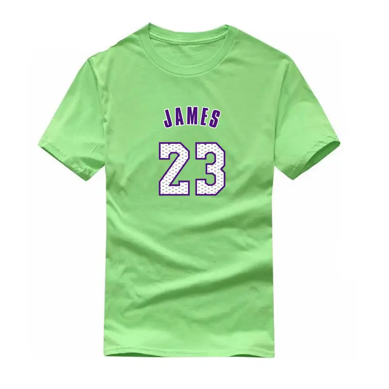 WIPU Леброн Джеймс 23 ла лабран Лос-Анжелес футболка одежда футболка мужская футболка для фанатов подарок футболка - Цвет: Light green