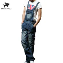 Размера плюс 8XL 7XL мужские синие джинсовые комбинезоны модные комбинезоны с карманами для мужчин джинсовый комбинезон на лямках брюки