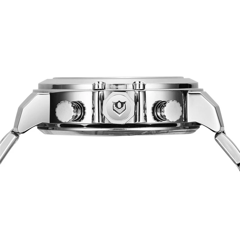 WEIDE fashion LCD Analog Digital Dual Display Quartz Men Sport Watch Business Stainless Steel Strap Wristwatches Multifunctional