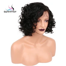 Sunnymay Pre Plucked Short Full Lace Human Hair Wigs 130 Density Kinky Curly For Black Women