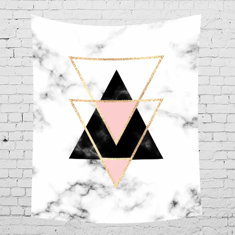 

Nordic Style Marble Print Macrame Tapestry Pink And Golden Texture Wall Hanging Tapestry Modern Room Decor Geometric Carpet