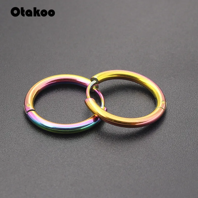 Маленькие серьги кольца Otakoo 1 пара серебряных сережек из нержавеющей стали