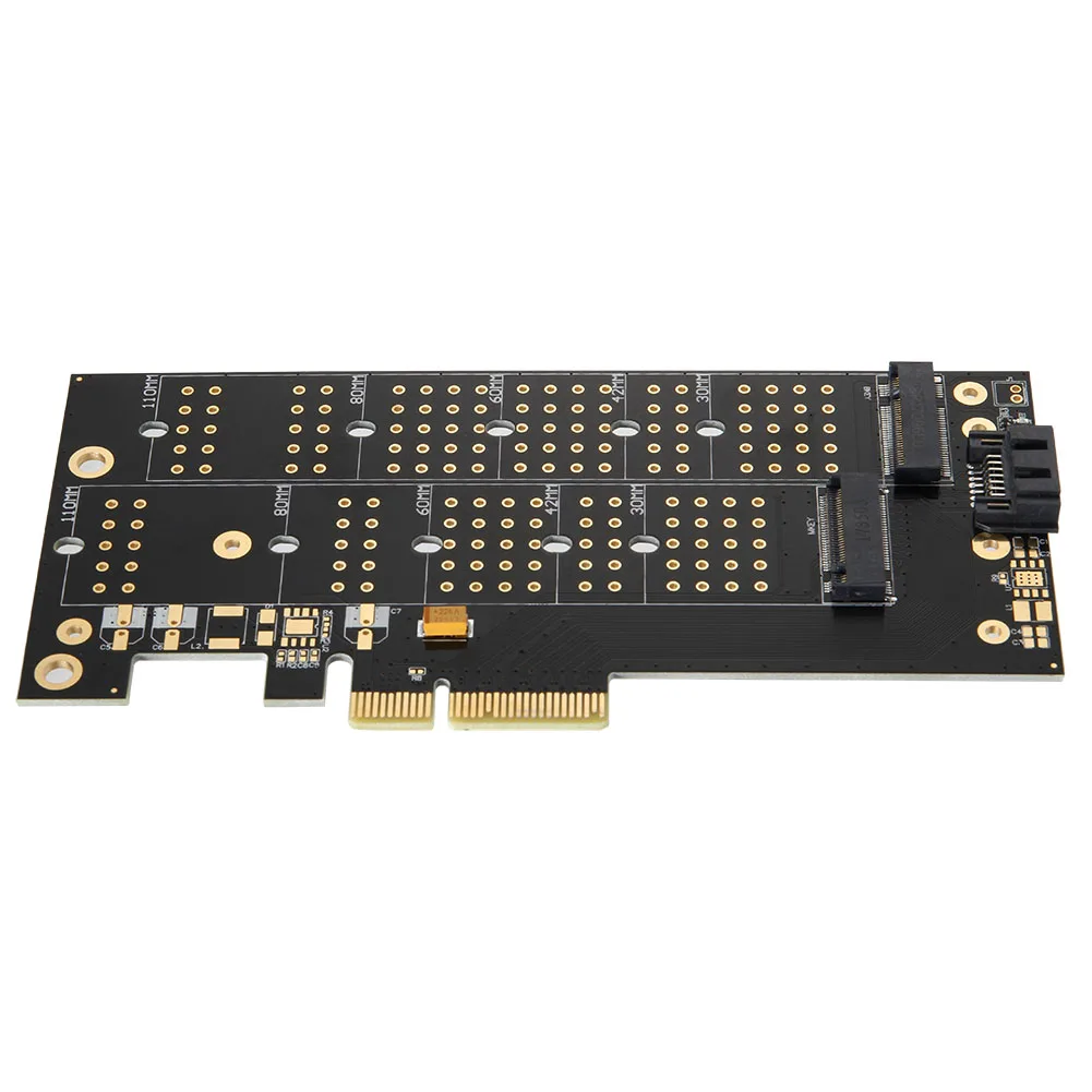 Черный PCIE X4 двойной Порты и разъёмы M.2 Накопитель SSD с протоколом NVME NGF конвертерная плата адаптера для Apple MacBook Pro 3 EM88 - Цвет: Черный
