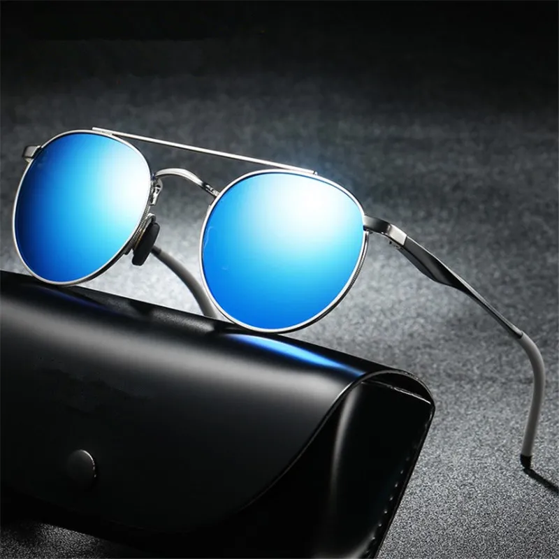 Мужские солнцезащитные очки круглые классические Поляризованные женские дизайнерские очки для вождения солнцезащитные очки по рецепту 40