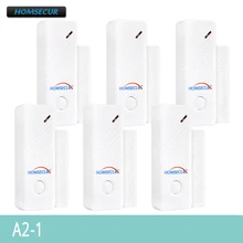 HOMSECUR 6PCS A2 1 433MHz Wireless Door Window Sensors For 433MHz Home Security Alarm System