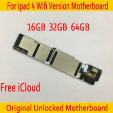 Wi-Fi версия для iPad 4 материнская плата с системой IOS, Оригинал разблокирован для iPad 4 материнская плата с бесплатным iCloud, 16 ГБ/32 ГБ/64 ГБ