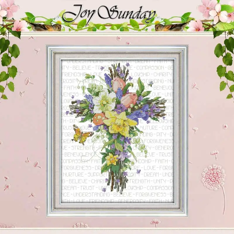

Flower cross patterns counted Cross Stitch 11CT 14CT Cross Stitch Set Wholesale DIY Cross-stitch Kit Embroidery Needlework