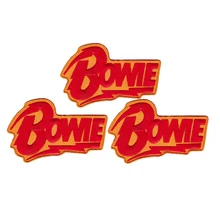 Одежда заплатка DIY платье украшение наклейка может быть на заказ Давид Боуи красный/желтый флэш Железный/пришить нашивка на одежду