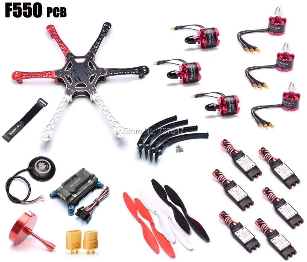 F550 / S550 Hexacopter Kit Frame w/ APM2.8 Flight control M8N 8N GPS 2212 920KV cw/ccw 30A SimonK ESC Combo