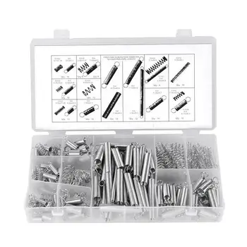 

200Pcs Tension Spring Electrical Hardware Drum Extension Assortment Hardware Set with Storage Box