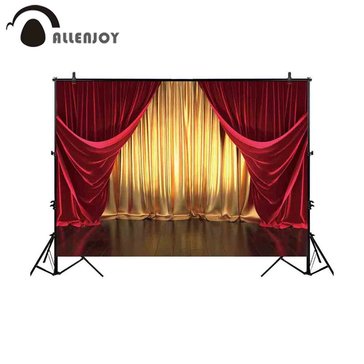 Allenjoy 写真撮影の背景赤カーテン高級ステージゴールデンシアター写真撮影 Photobooth Photocall 新 Background Aliexpress