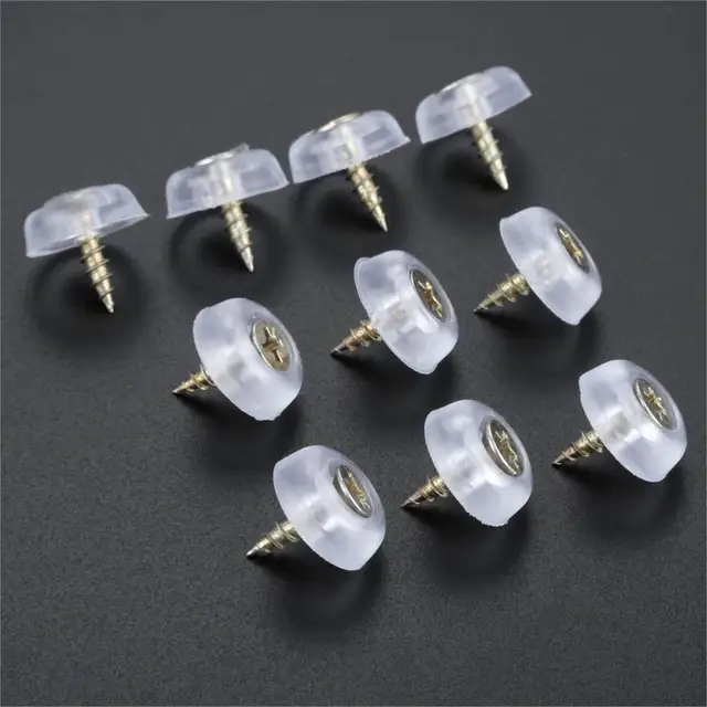 DRELD 10pcs Rubber Transparent Non slip Chair Leg Caps Feet Pads Sofa