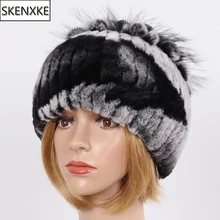 Новое поступление, женские шапки из натурального меха, женские зимние теплые шапки, настоящий мех кролика, русская вязка, хорошая эластичная шапка из натурального меха