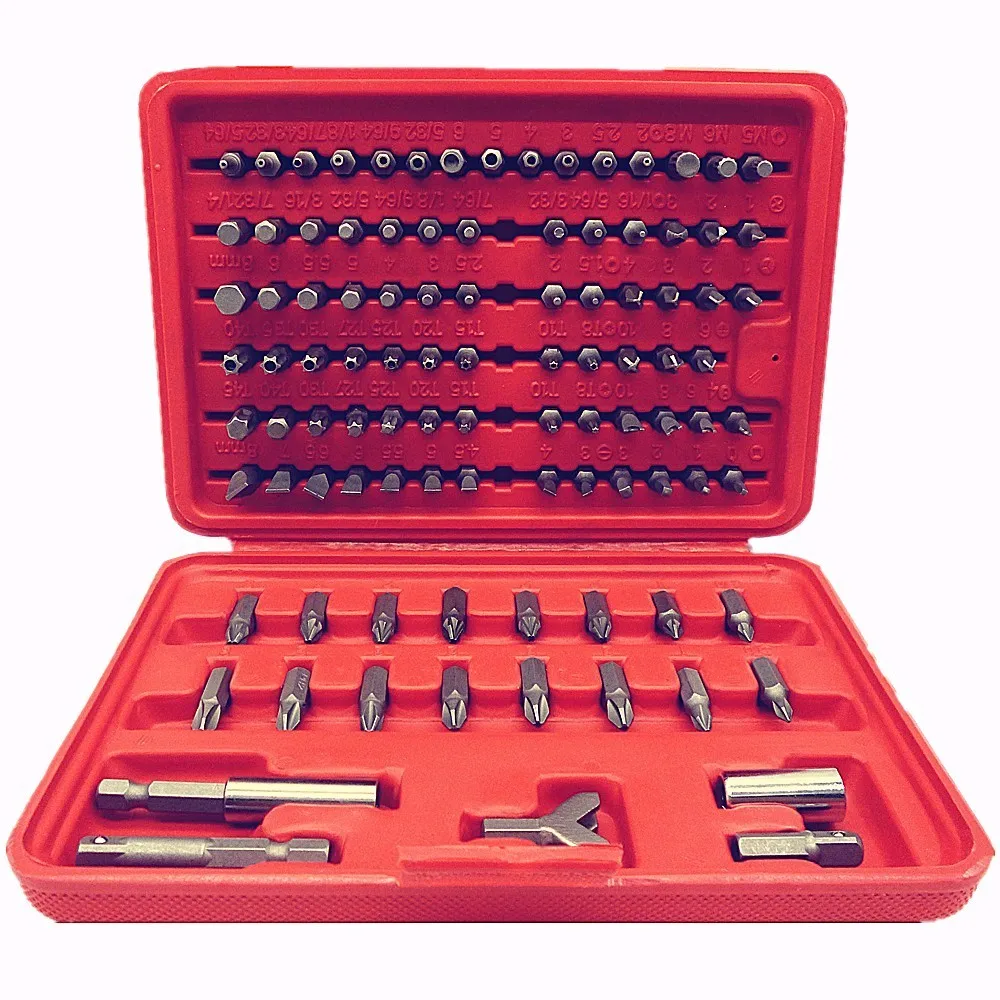 

free shipping 100pcs Magnetic Screw Driver Set Parafusadeira Torx SetT8 Hex Key Screwdriver Bits Set New Precision Hand Tool box