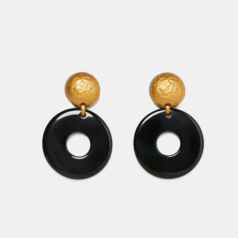 New-Fashion-Large-Round-Resin-Drop-Earring-For-Women-Bohemian-Black-Acrylic-Statement-Dangle-Earring-Vintage (1)