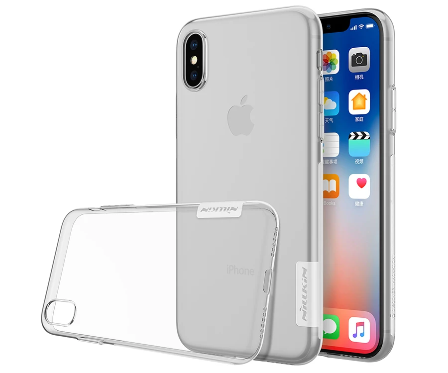 Чехол для iPhone X NILLKIN Ультратонкий Тонкий ТПУ чехол для iPhone X мягкий ТПУ задняя крышка для iPhone X 5,8''