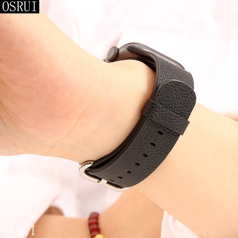 Ремешок для часов apple watch 4 correa iwatch 42 мм 38 44 40 3 2 кожаный браслет pulseira Band