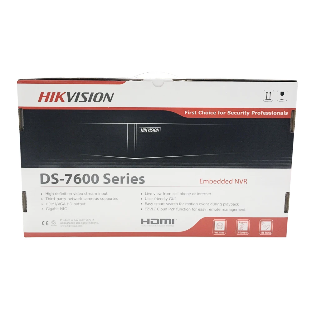 Hik оригинальный английский 4CH PoE NVR DS 7604NI K1/4 P 4 канальный встроенный Plug Play 4K с