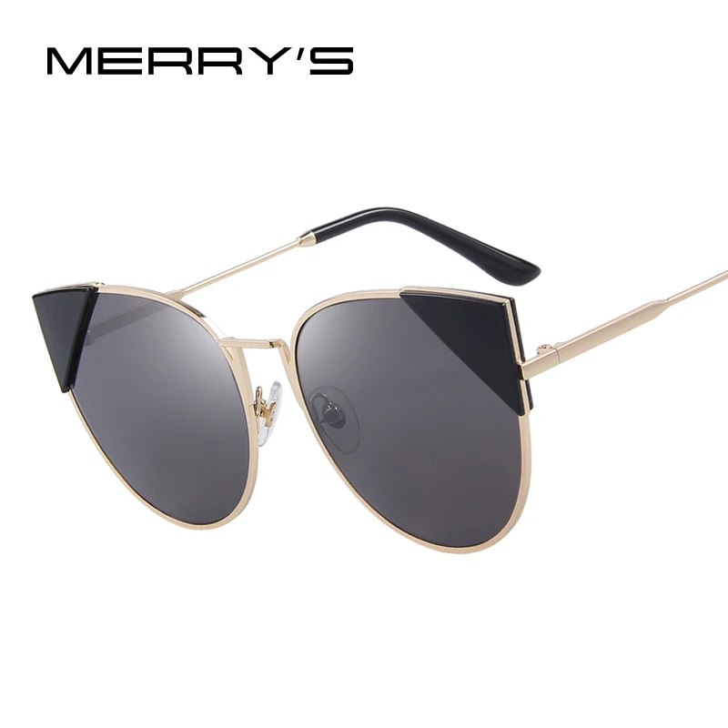 

Women Cat Eye Sunglasses Brand Designer Retro Pierced Female Sun Glasses Classic Shades S'8070