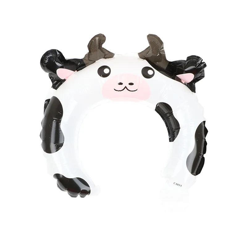 10 шт. милые головные уборы для животных повязка на голову фольгированный шар Микки Минни Кролик корова ребенок душ с днем рождения принадлежности для украшения свадебной вечеринки - Цвет: Cow