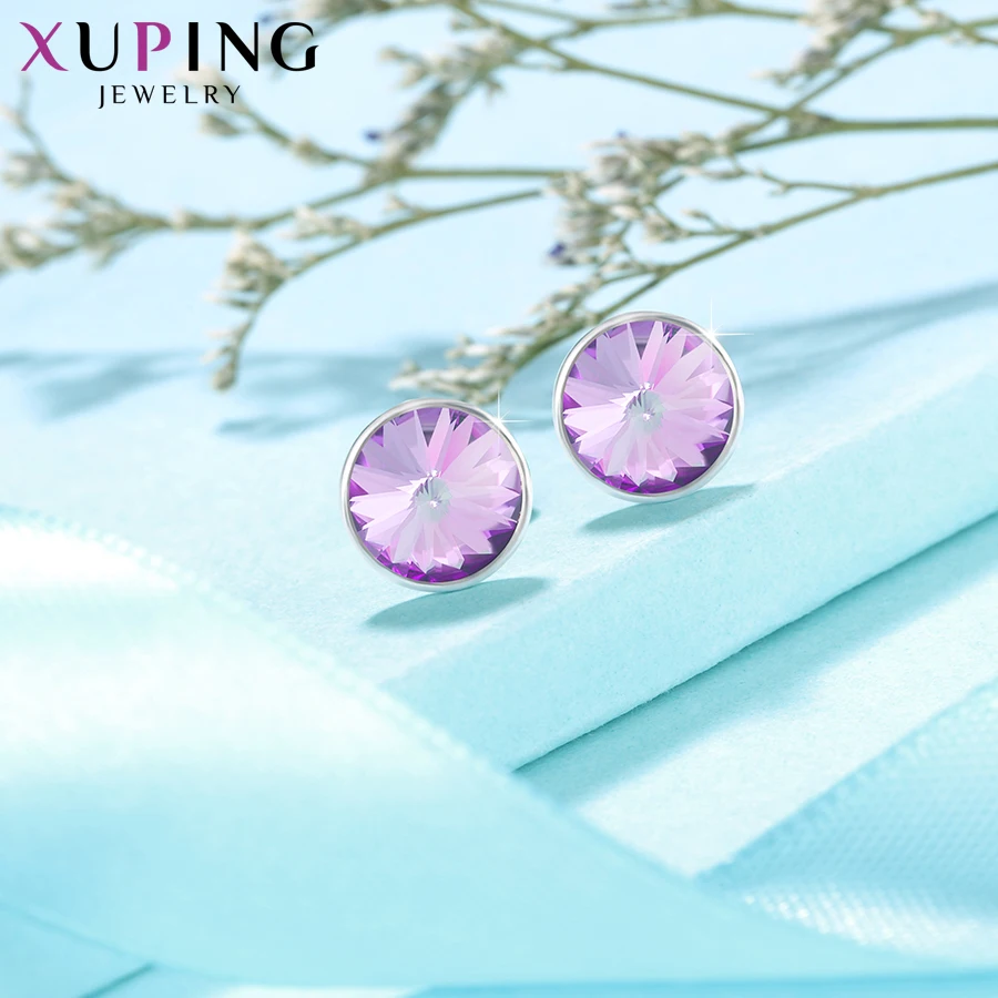 Xuping 8*8 мм серьги-гвоздики модные ювелирные изделия Кристаллы от Swarovski простая простота многоцветный Женские вечерние подарки M79/M80-20387