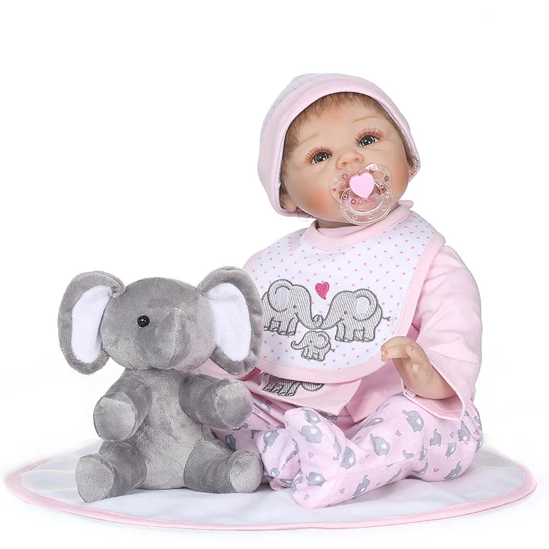 

2018 New 56CM Soft Vinyl Reborn Doll Lifelike Jointed Newborn Baby Dolls for Kids Playmate Christmas Gift