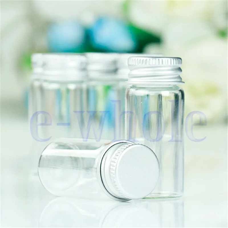 

10Pcs Small Tiny Empty Clear Bottles Glass Vials 22x50mm With Screw Cap 10ml HB1051X10