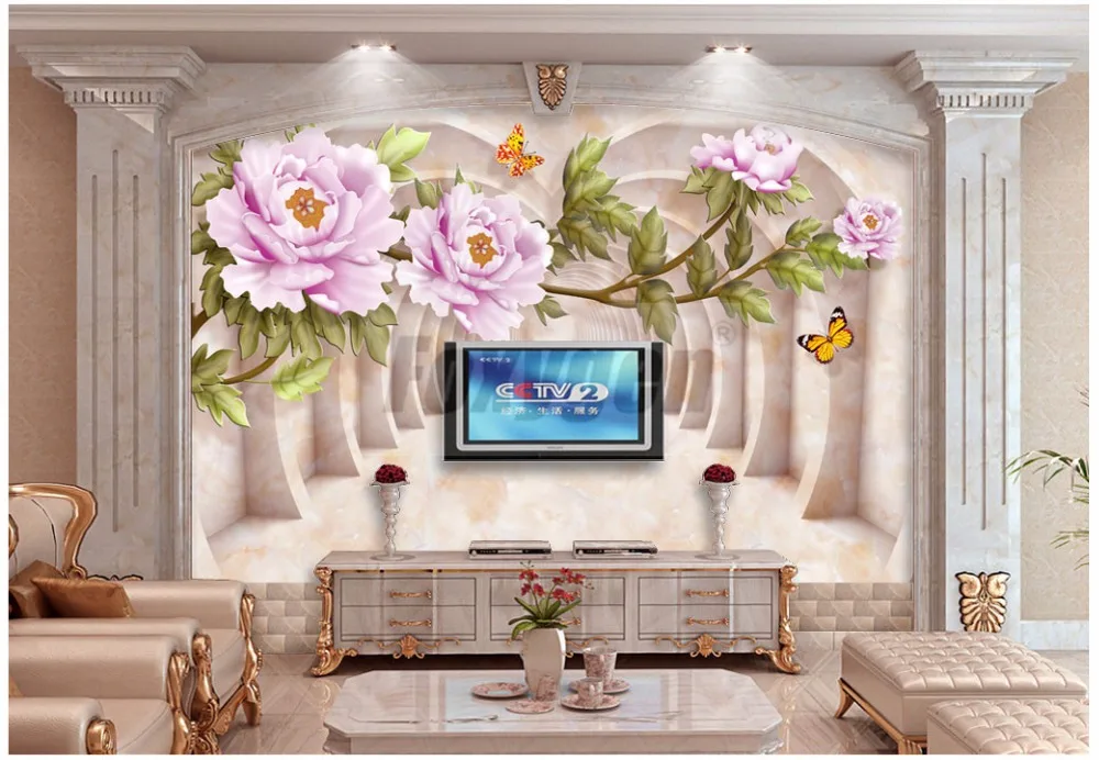 3D Mural Flower Designs wallpaper for living room background and wall decoration  (85)