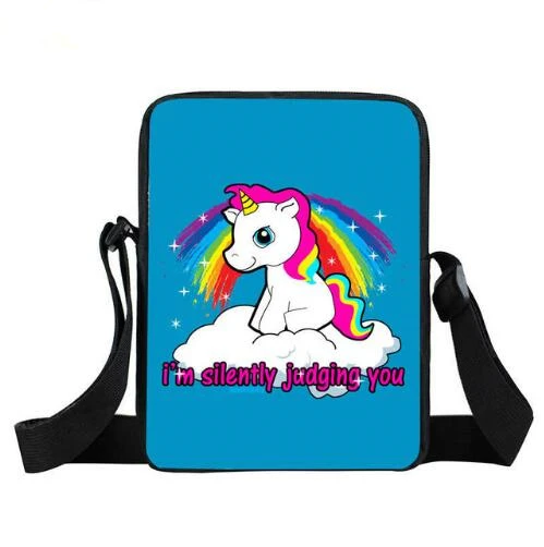 cool dabbing Unicorn Mini Messenger Bag Women Hand Bags Kids dreamcatche Bags Little Crossbody Bag for Girls Women Satchels - Цвет: photo color