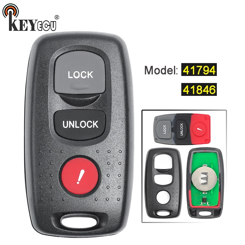 

KEYECU FCC: KPU41794 / KPU41846 Model 41794 / 41846 Replacement 2+1 3 Button Remote Car Key Fob for Mazda 3 6 Mazdaspeed 3