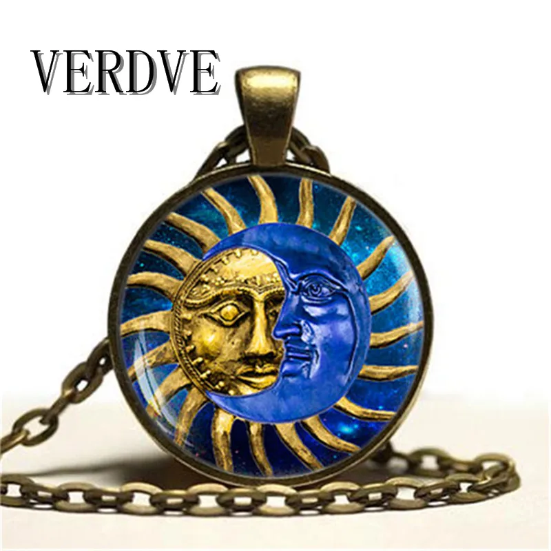

VERDVE New Fashion Bohemian Sun and Moon Necklace Glass Necklace Jewelry