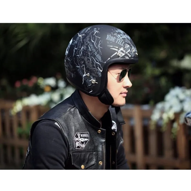 

2018 Brand Vintage Motorcycle Helmet Jet Scooter Retro Helmets 3/4 Open Face Retro Casco Half Face Casque Moto Helmets