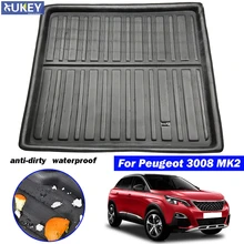 Tapis de sol de coffre de voiture, protecteur du coup de pied, boue pour coffre de voiture, pour Peugeot 3008 II 2017 2018 2019