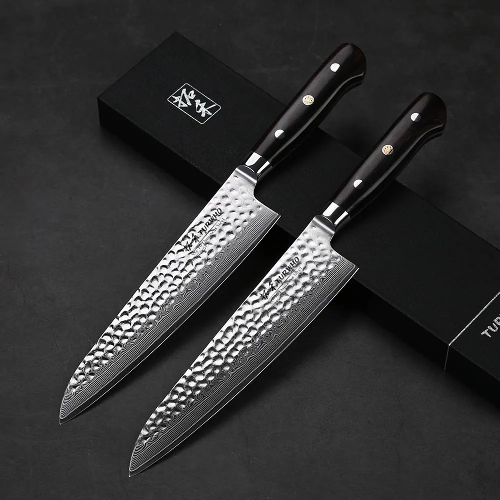 TURWHO 8 2 дюймовый дамасский нож шеф повара качественный Gyuto 67 слоев японские