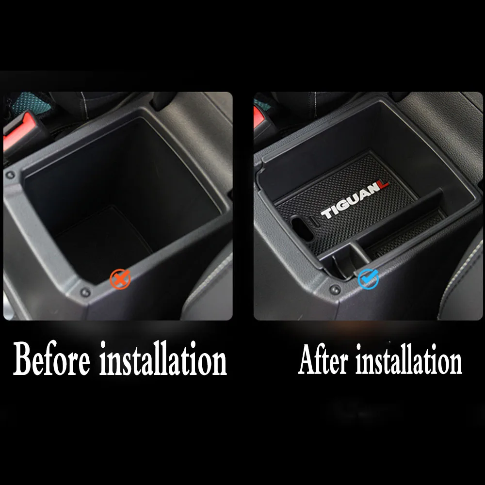 Car Armrest Center Storage Box Container Glove Organizer Holder Case For Volkswagen VW Tiguan mk2 2016 2017 2018 Accessories